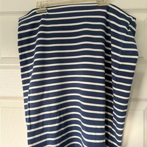 LOFT Navy and White Striped Pencil Skirt